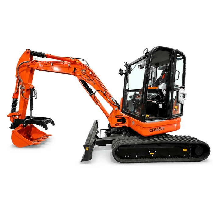 UPGRADED 4 Ton Excavator W/ Kubota Diesel, AC Cab, and Hydraulic Thumb | CFG-45UF