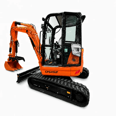 UPGRADED 4 Ton Excavator W/ Kubota Diesel, AC Cab, and Hydraulic Thumb | CFG-45UF