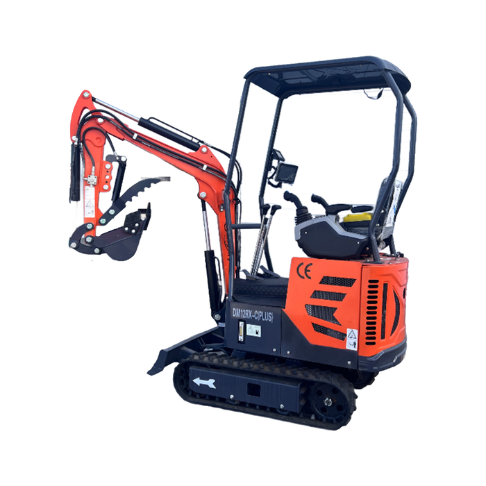 1 Ton, Upgraded Mini Excavator w/ Pilot Control & Swing Boom & Hydraulic Thumb & Features | AGT-DM12X-PLUS