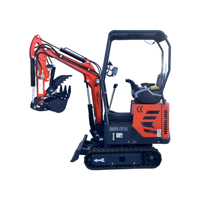 1 Ton, Upgraded Mini Excavator w/ Pilot Control & Swing Boom & Hydraulic Thumb & Features | AGT-DM12X-PLUS