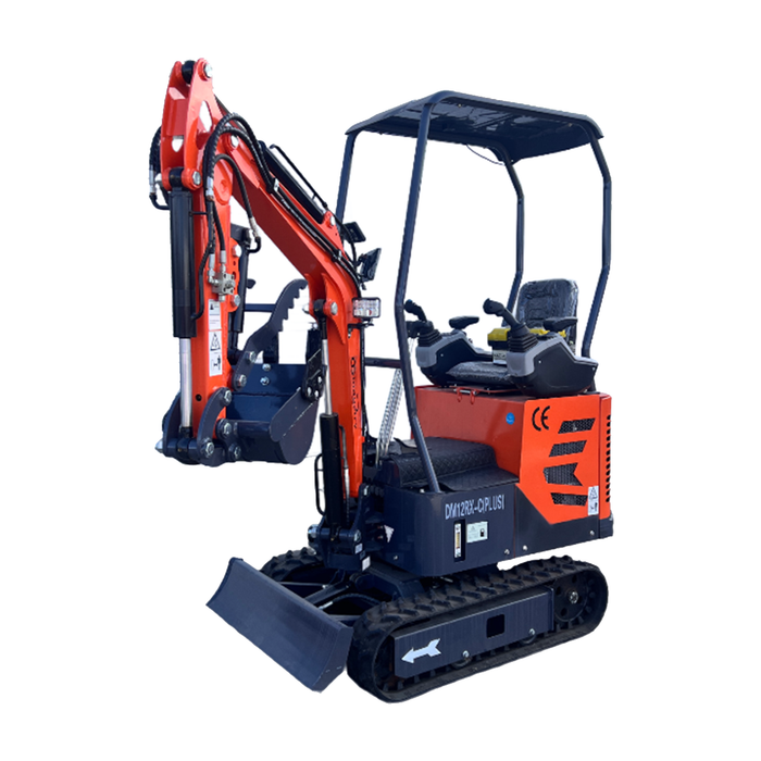 1 Ton, Upgraded Mini Excavator w/ Pilot Control & Swing Boom & Hydraulic Thumb & Features | AGT-DM12X-PLUS