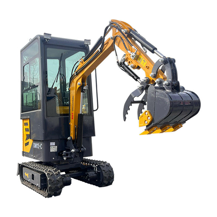 2024 Latest Product 13.5 HP B&S 1 Ton Mini Small Cab Excavator, With Hydraulic Thumb and Swing Boom ,Gasoline For Sale | AGT-DM13-C.