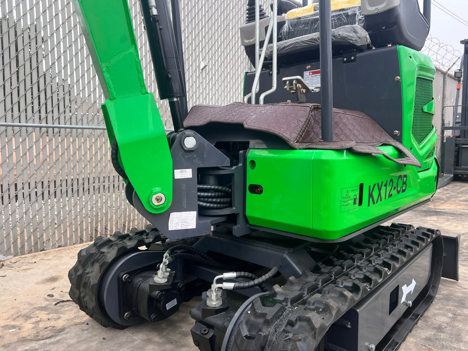 1 Ton, B&S Engine Mini Excavator w/ Hydraulic Thumb & Swing Boom | KX12-CB