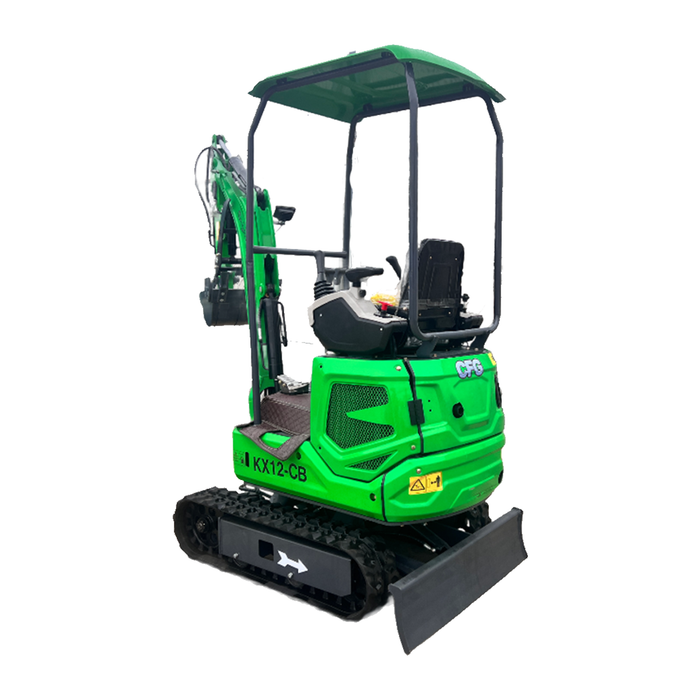 1 Ton, B&S Engine Mini Excavator w/ Hydraulic Thumb & Swing Boom | KX12-CB